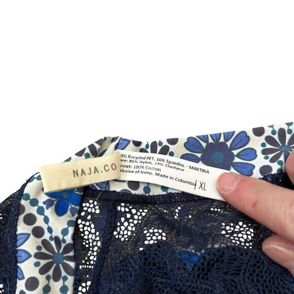 NAJA Underwear Cheeky Hipster Navy Blue Lace Size XL - Picture 8 of 8
